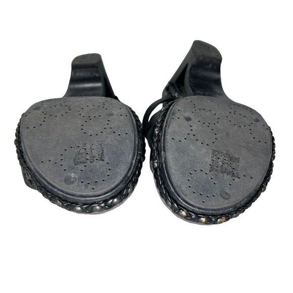 Dansko Womens Black Woven Leather Open Toe Cut-out Heel Shoes Braid Trim Sz 37 - Picture 6 of 11